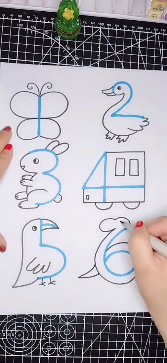 「儿童简笔画」用数字画小动物,太有趣啦,教孩子画起来吧!
