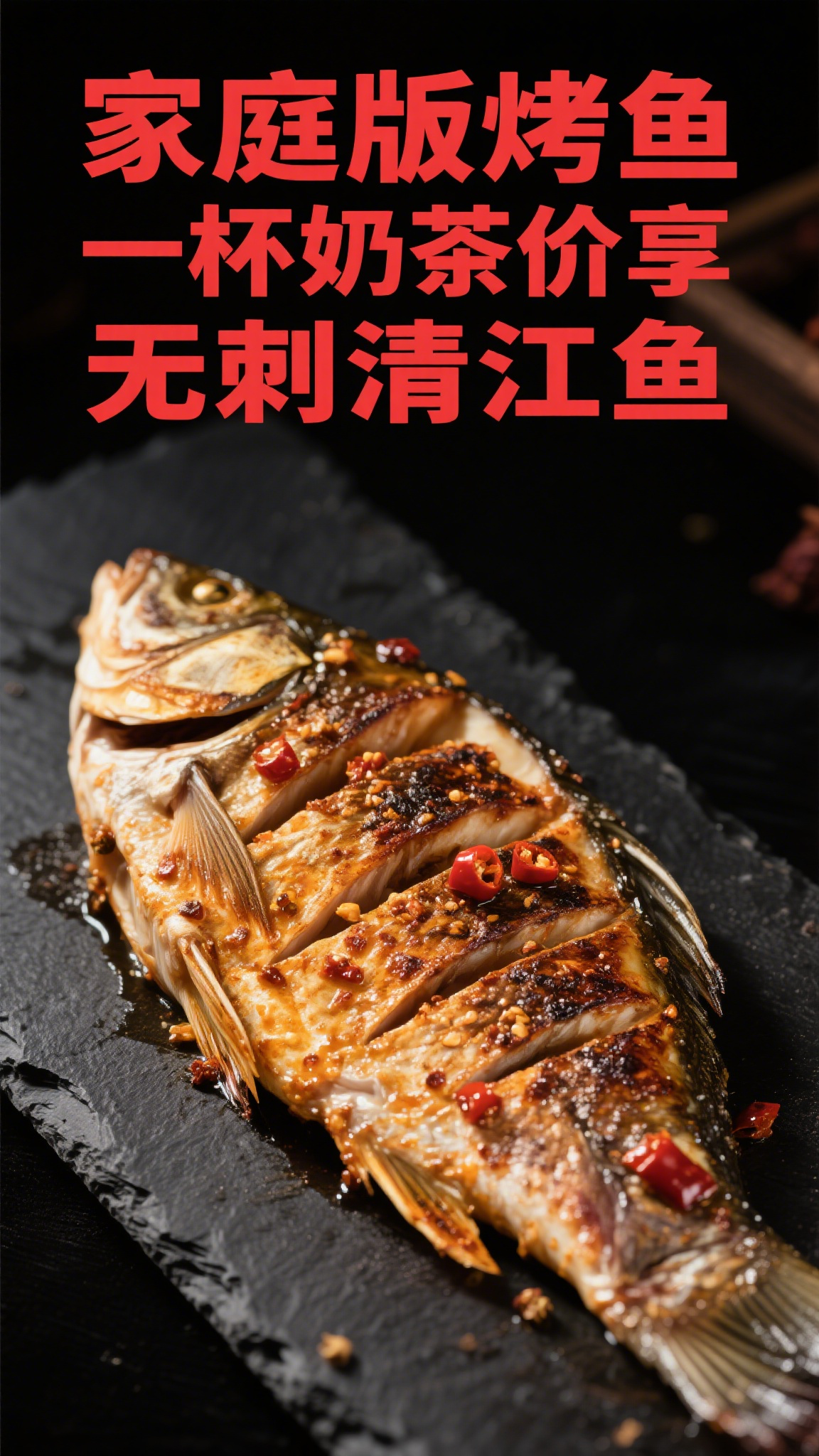 家庭版烤鱼,一杯奶茶价享无刺清江鱼