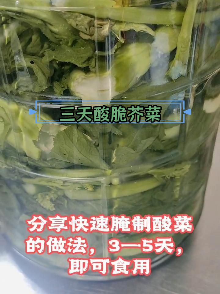 快速腌制芥菜,三五天即可食用