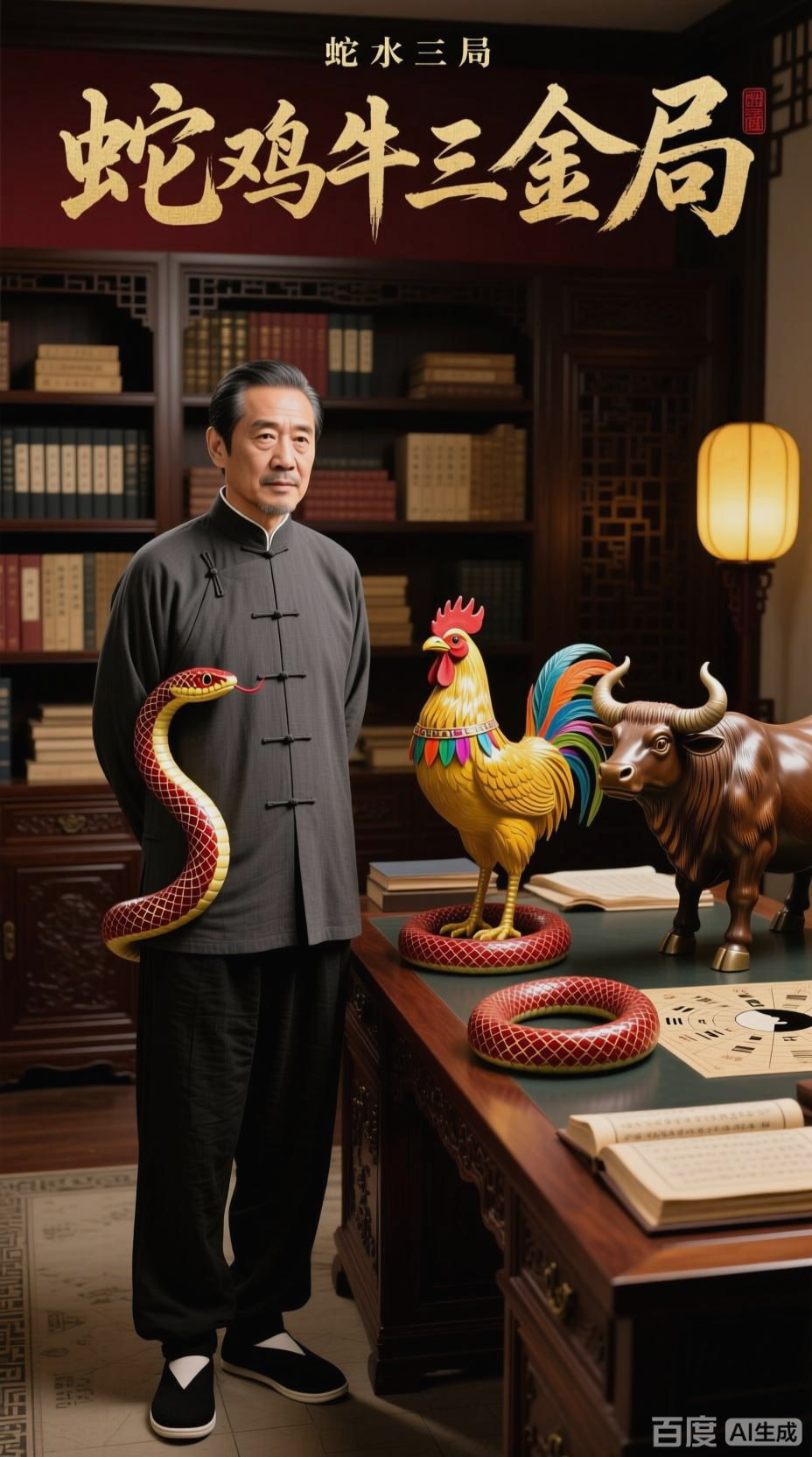 蛇鸡牛三合金局，事业稳固兴旺