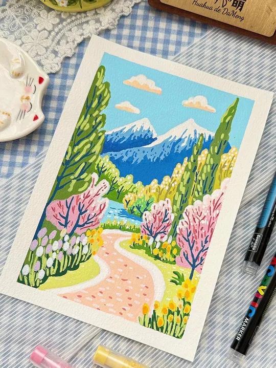 初夏繁花似锦|挑战成为绘画博主的第103天 带着四月尾声里春日的浪漫,去拥抱五月初夏将至的