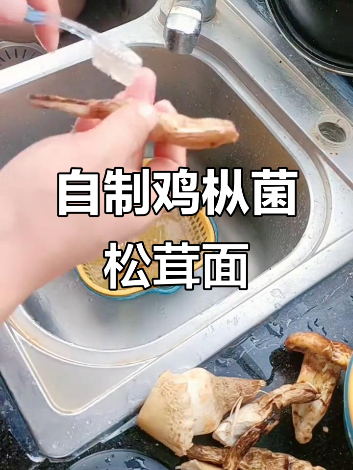 亲手做鸡枞菌松茸面,香气扑鼻让人无法抗拒