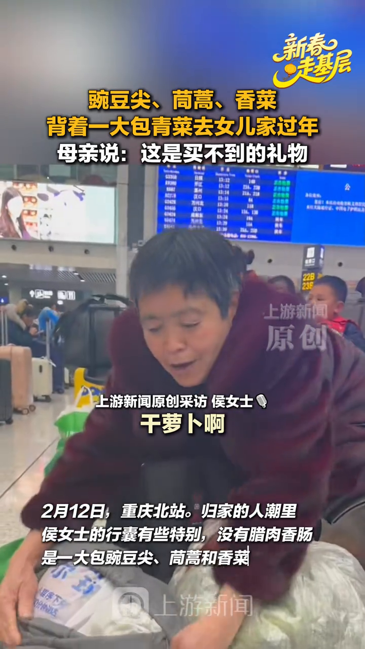 背着一大包青菜去女儿家过年 母亲说:这是买不到的礼物