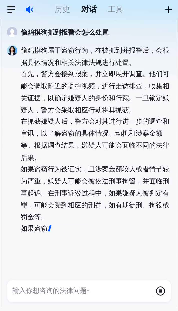 偷鸡摸狗抓到报警会怎么处置