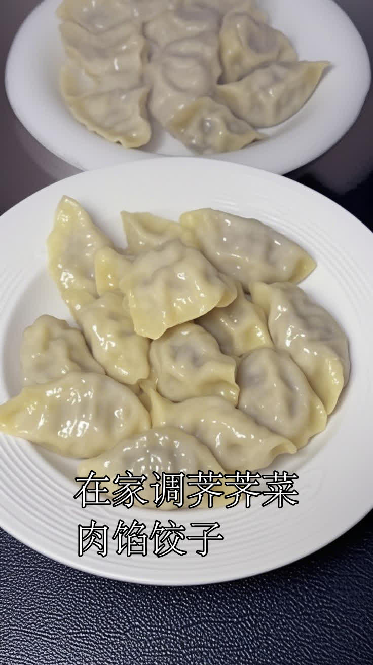 在家调荠荠菜肉馅饺子