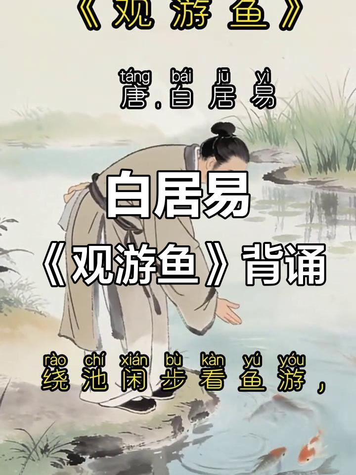 陪孩子一起背古诗《观游鱼》,感受白居易的自然之美