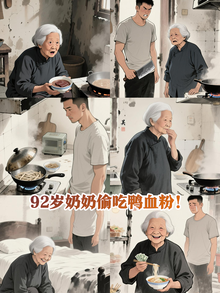 孙子藏起鸭血粉骂奶奶贪吃，翻锅瞬间泪崩