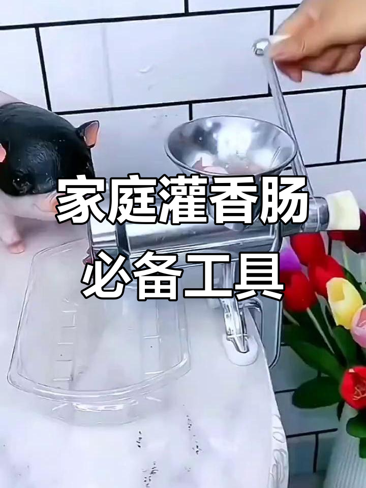 家用灌肠神器,手动绞肉机轻松做腊肠