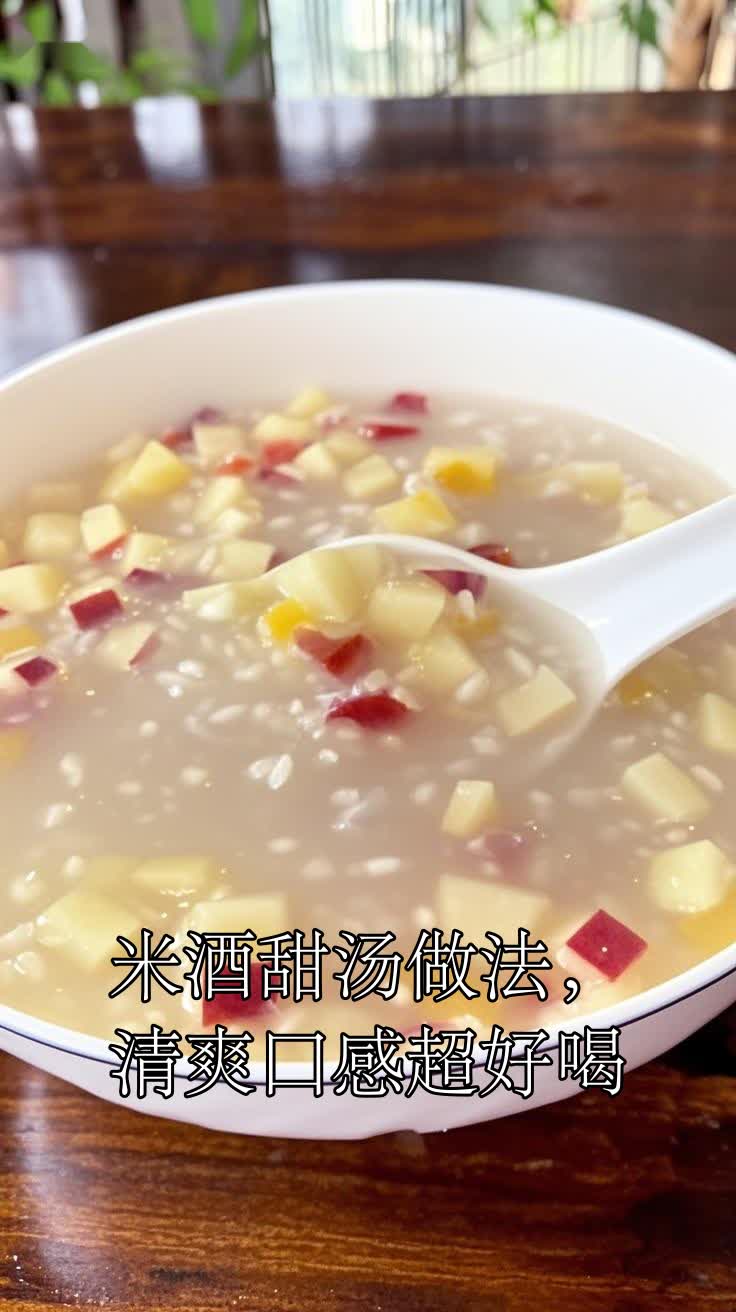 米酒甜汤做法，清爽口感超好喝