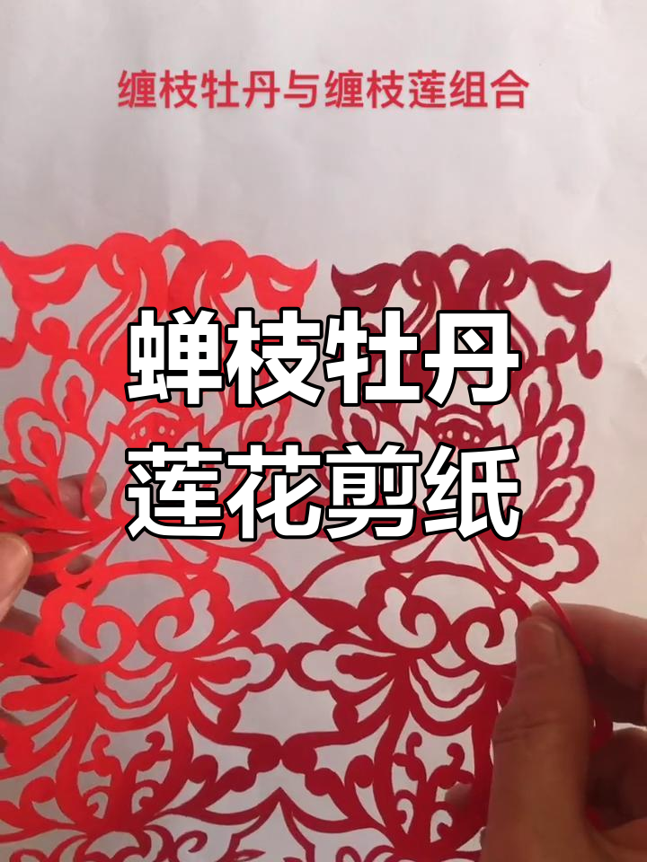 缠枝牡丹与莲花的富贵结合,剪纸艺术中的荣华象征