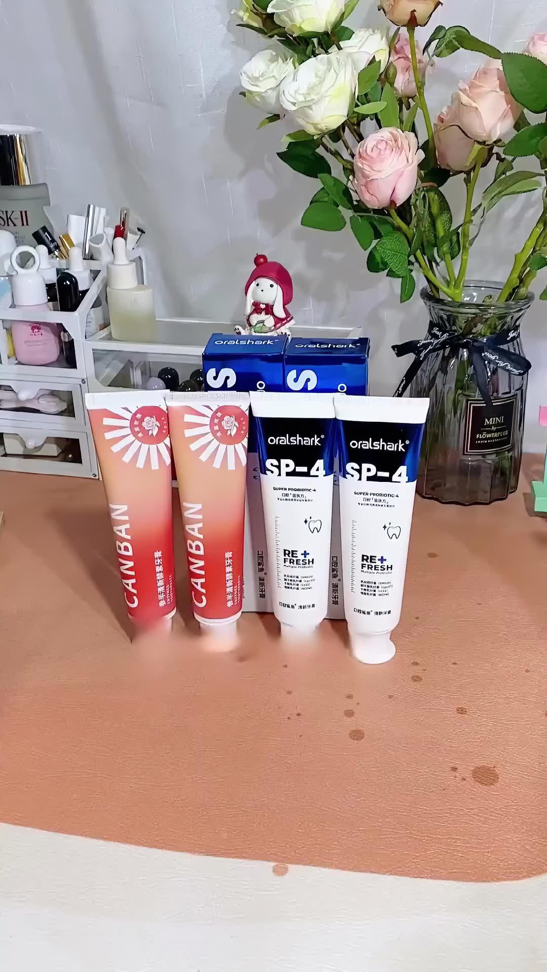 参半oralshark清新含氟牙膏清新口气留香亮白口腔鲨鱼牙膏 xm