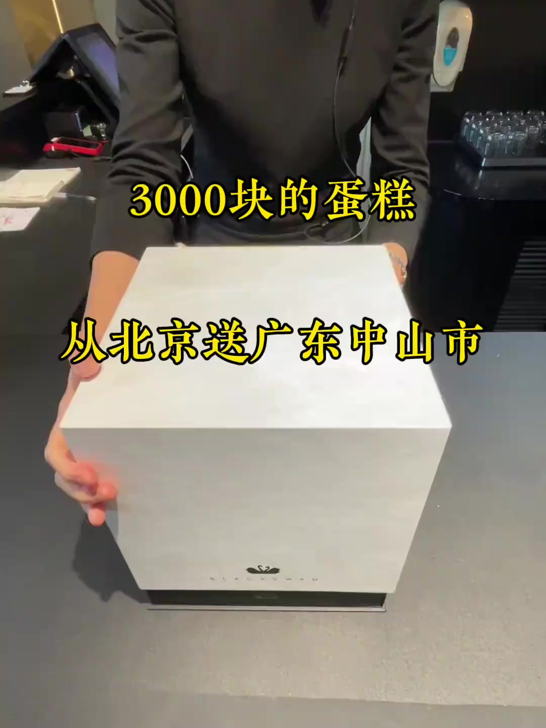 3000块的蛋糕从北京坐飞机送广东省中山市,坐着飞机送外卖