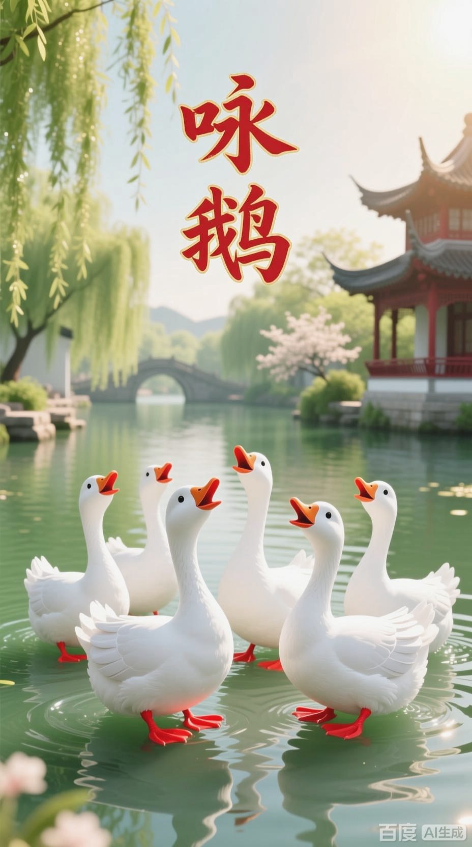 咏鹅诗意，童趣盎然