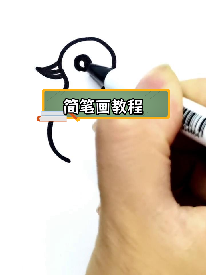 用简单线条画小鸭子