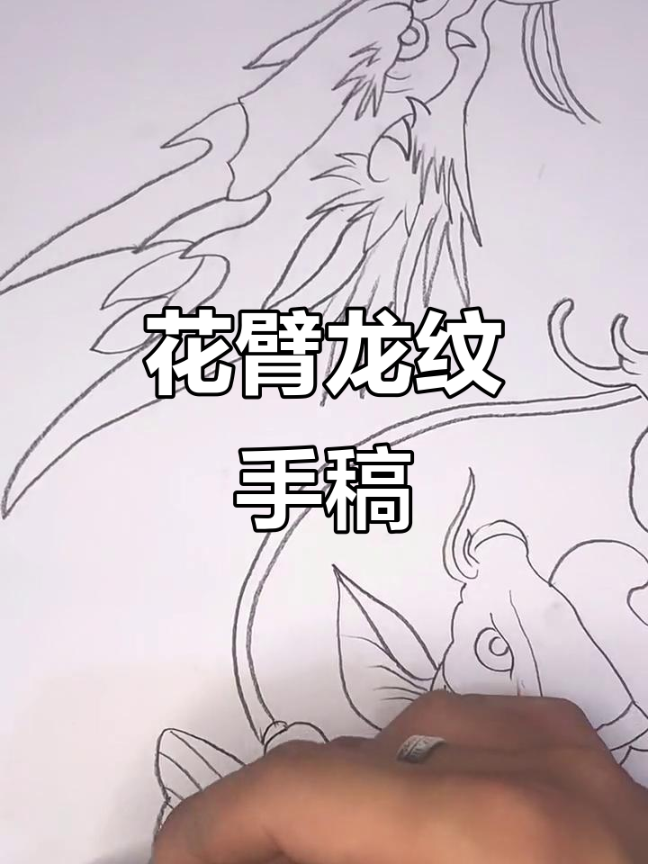 龙纹身手稿展示,花臂设计细节揭秘