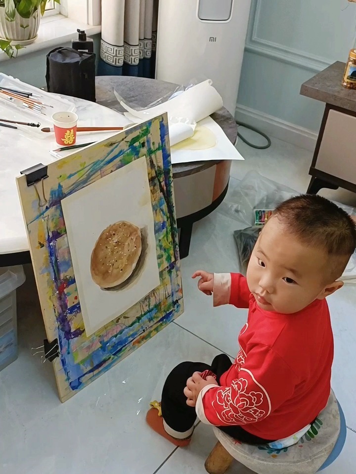 不会做画一个烧饼