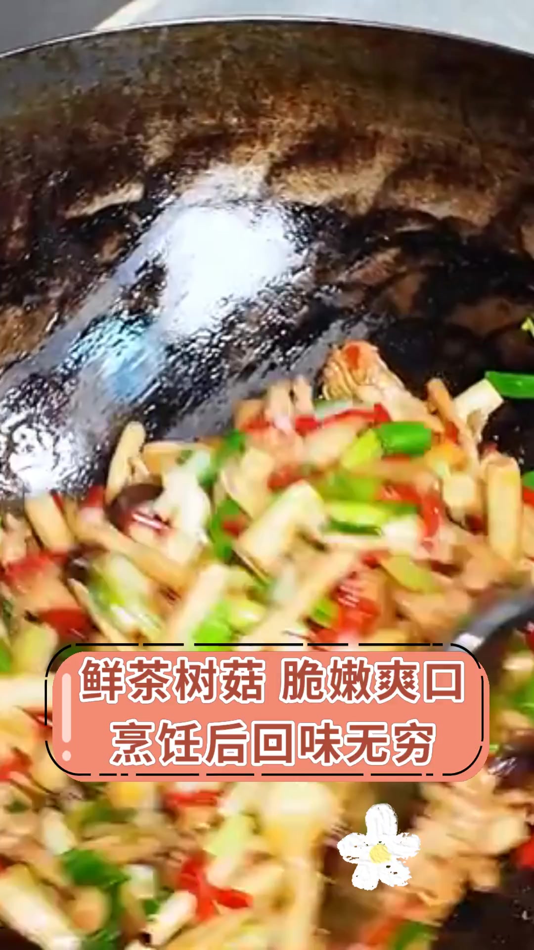 鲜茶树菇,脆嫩爽口,烹饪后回味无穷