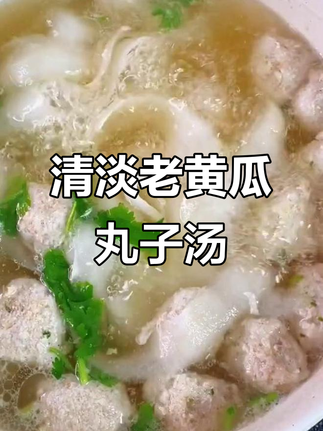 老黄瓜丸子汤，鲜嫩又清爽，酸溜溜的口感让人回味无穷