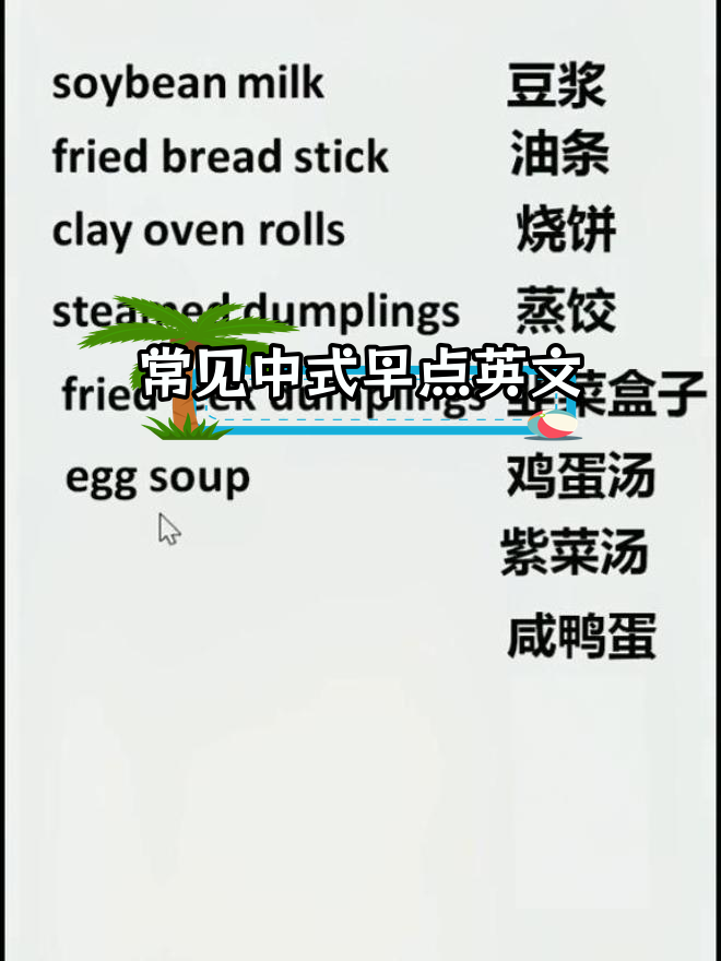 中式早餐英语词汇汇总