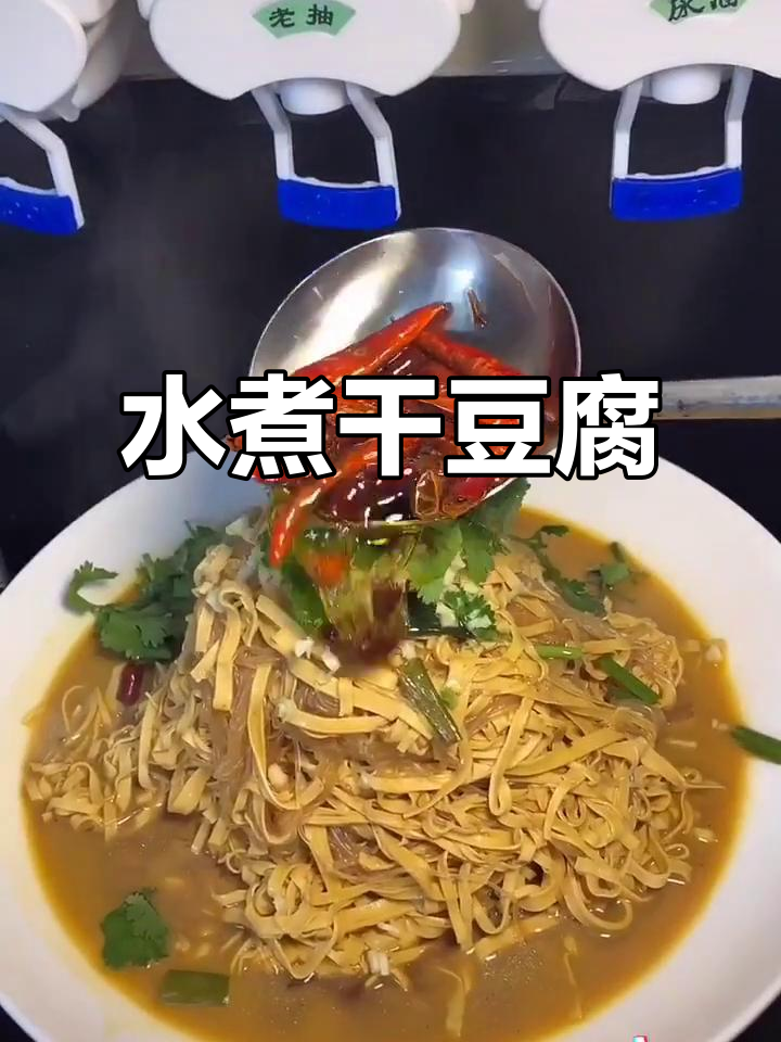 干豆腐水煮新做法,东北家常味十足