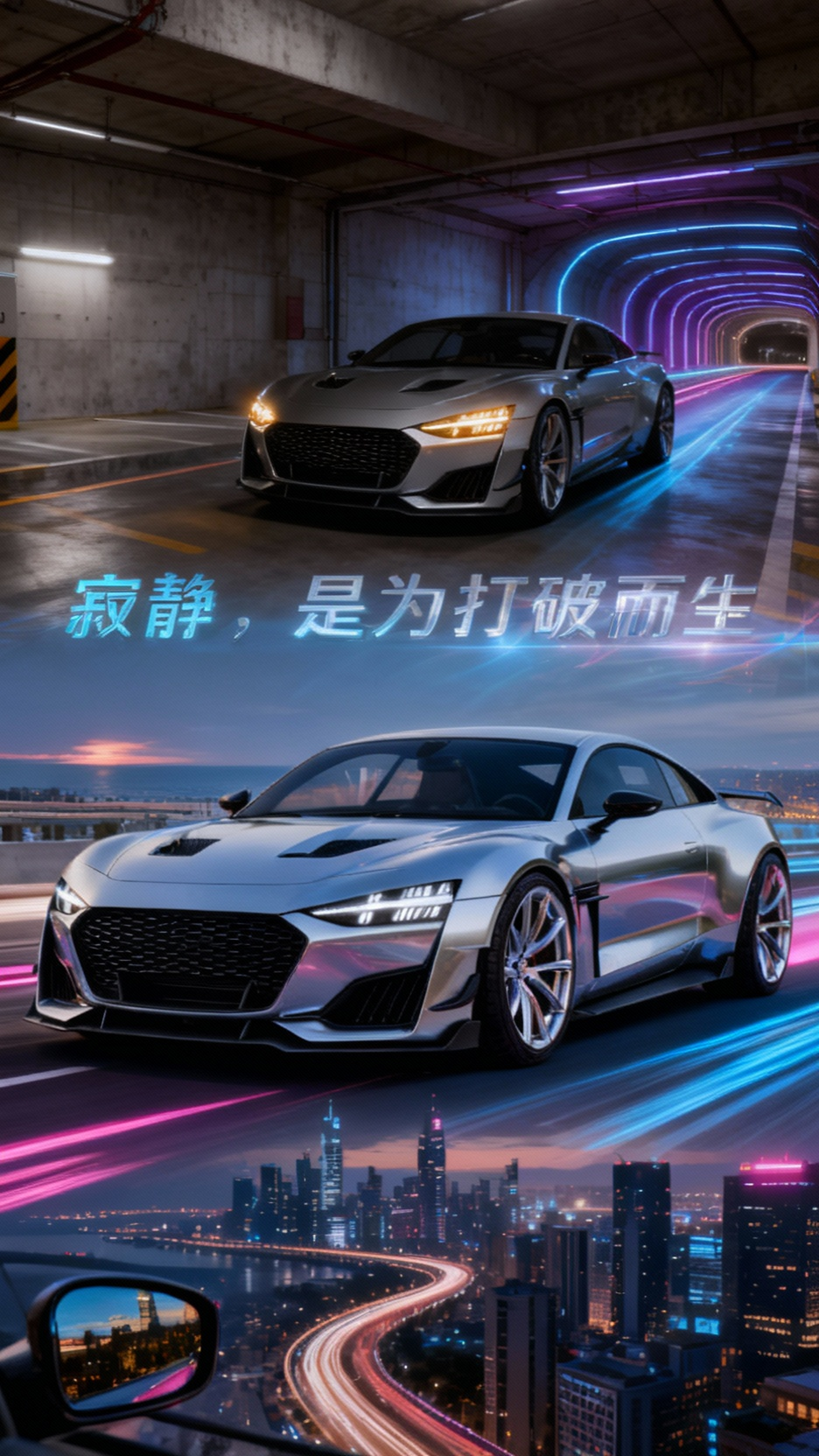 银色豪车,流线型魅力