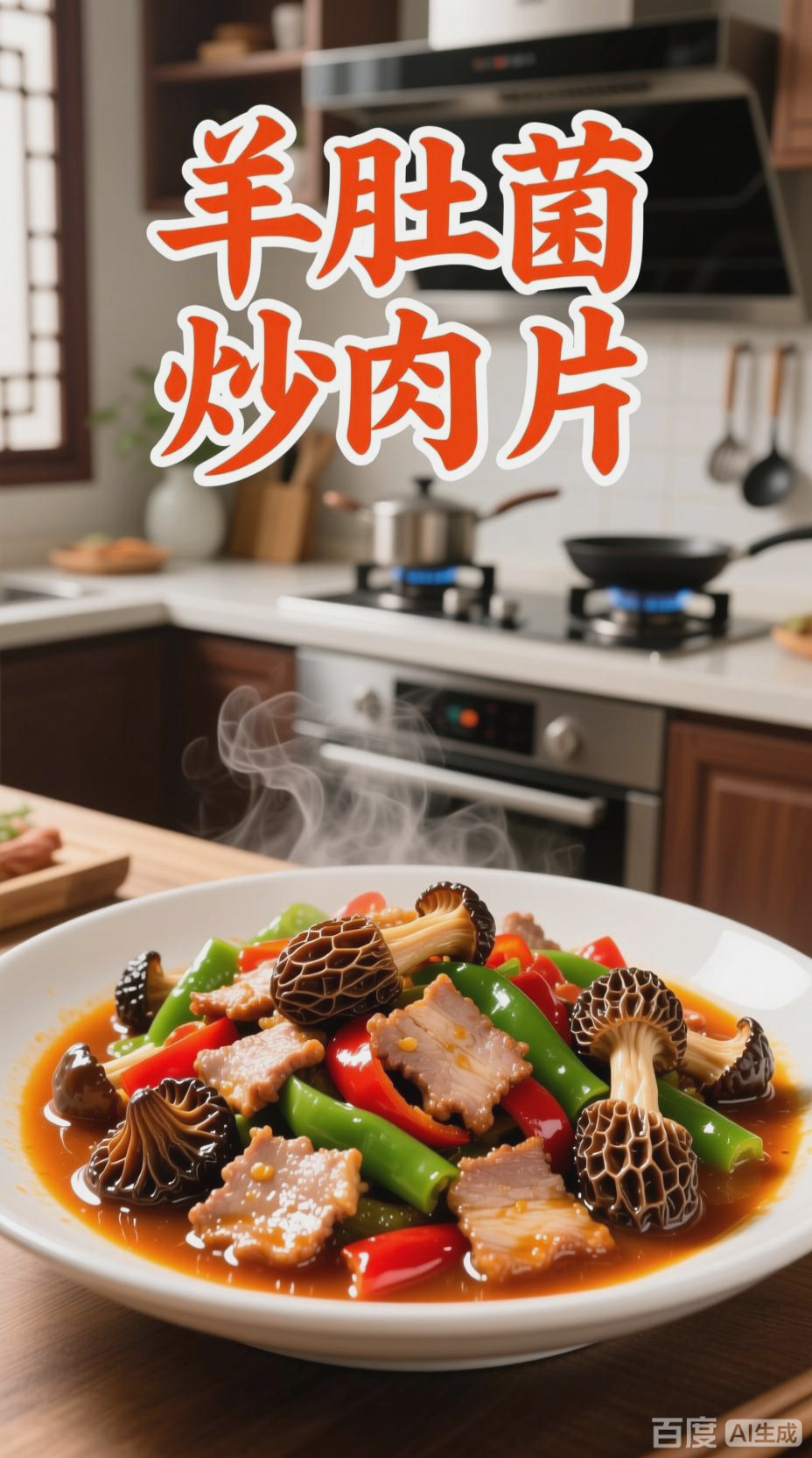 家常美味:羊肚菌炒肉片