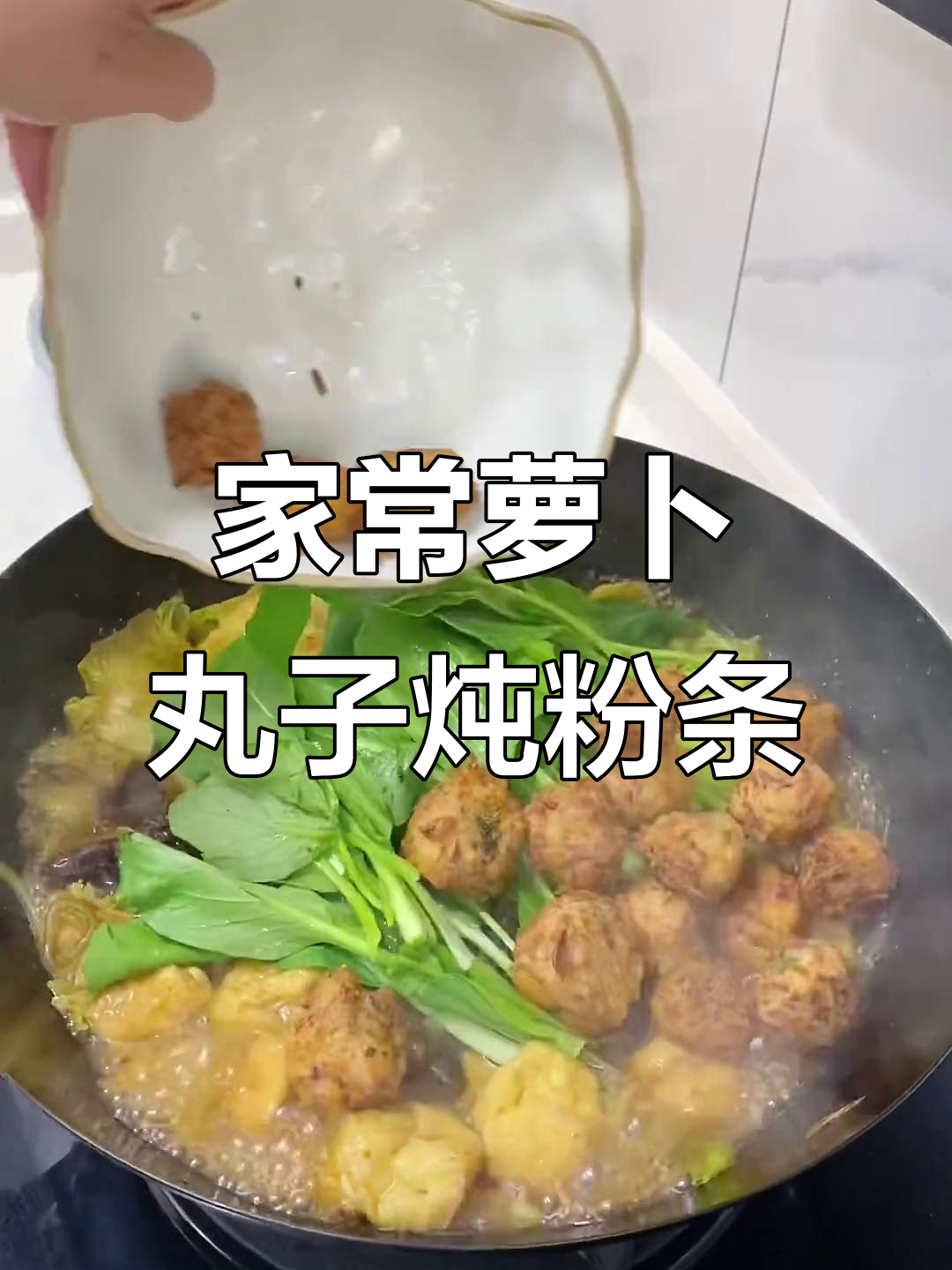 萝卜丸子炖粉条,家常美味暖心汤