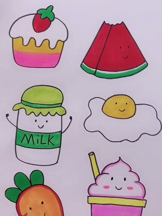 各种食物简笔画