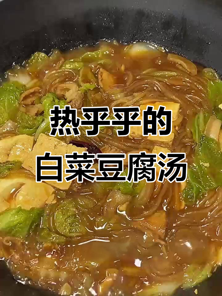 白菜豆腐炖粉条，热腾腾的东北家常味
