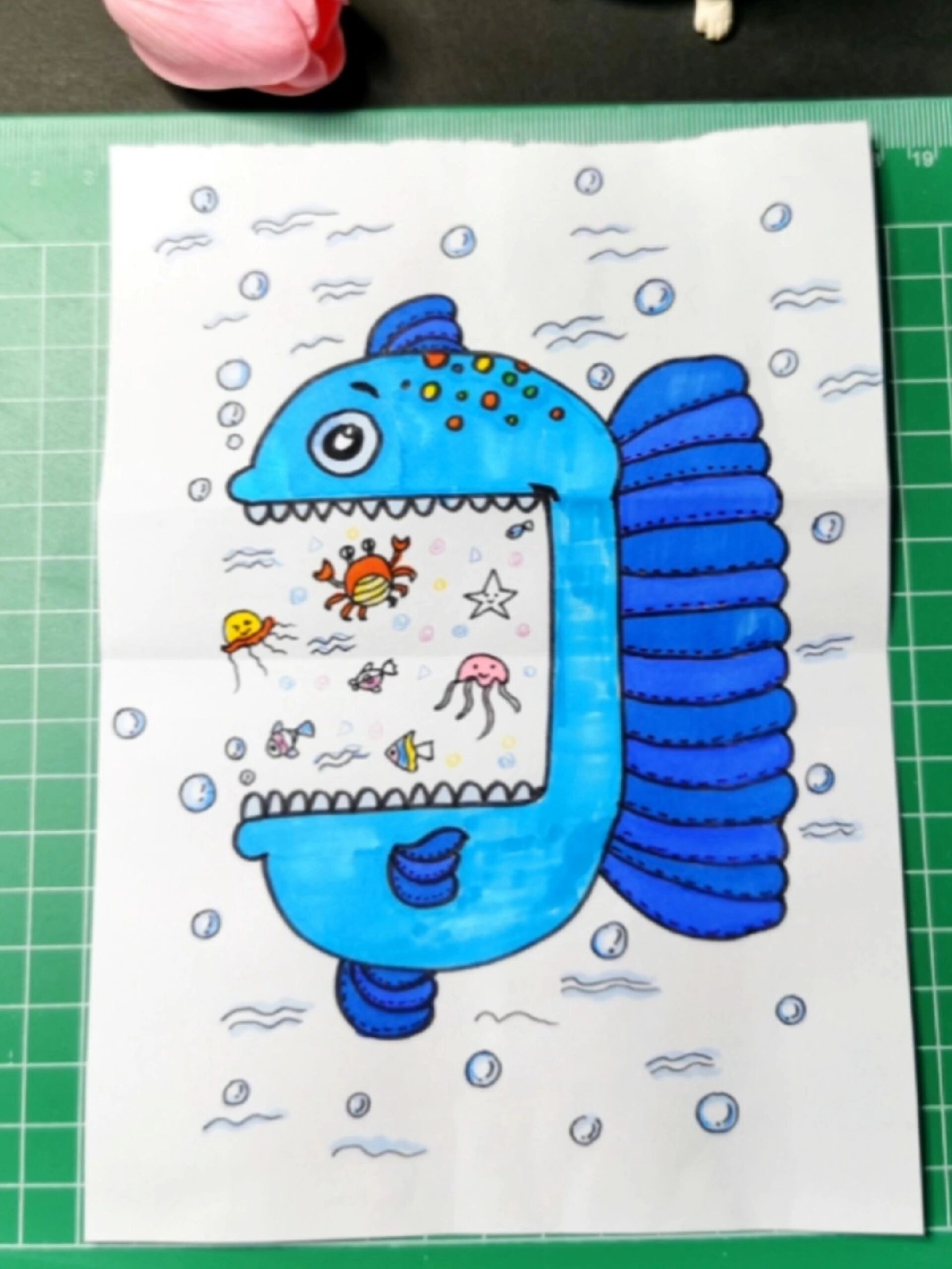 创意大嘴鱼简笔画来啦