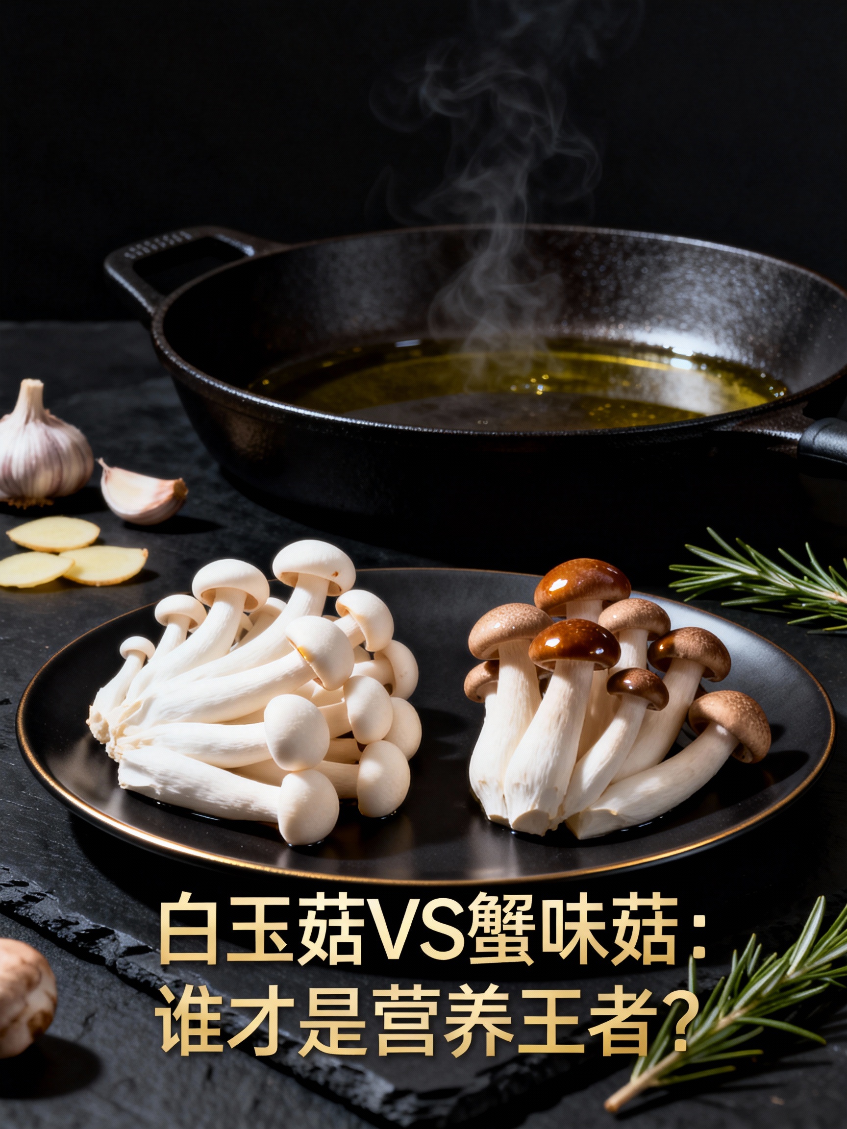 白玉菇VS蟹味菇:谁才是营养王者?
