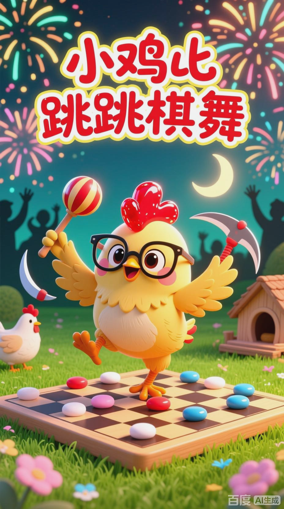 AI小鸡技能五子棋舞(可惜歌曲不对)