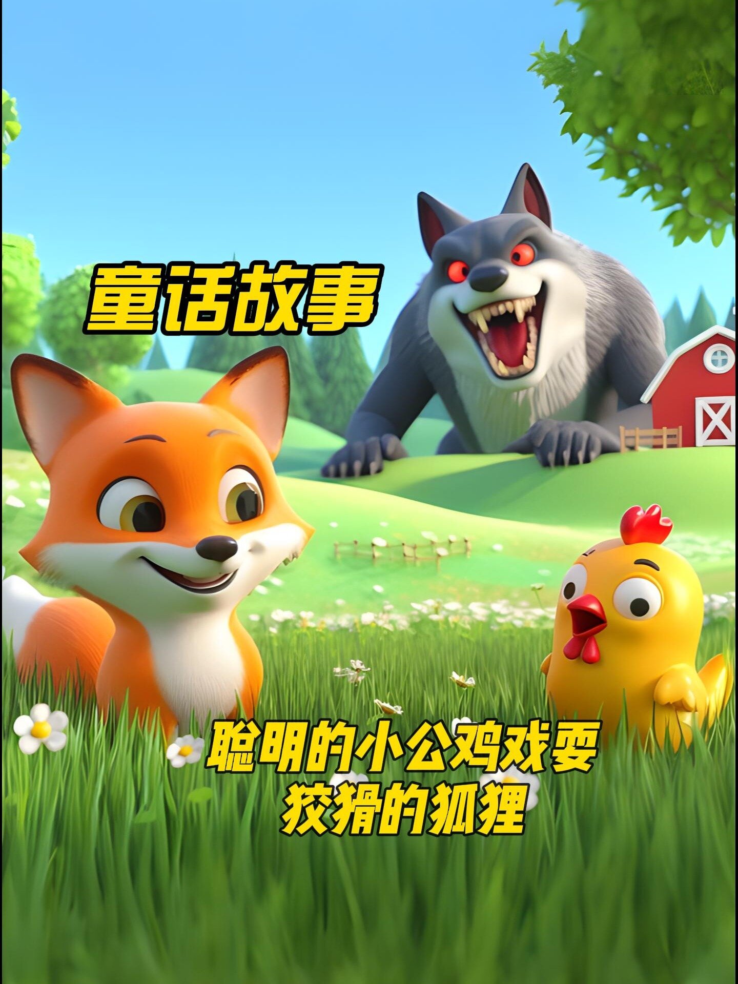 童话故事:聪明的小公鸡智斗狡猾的狐狸
