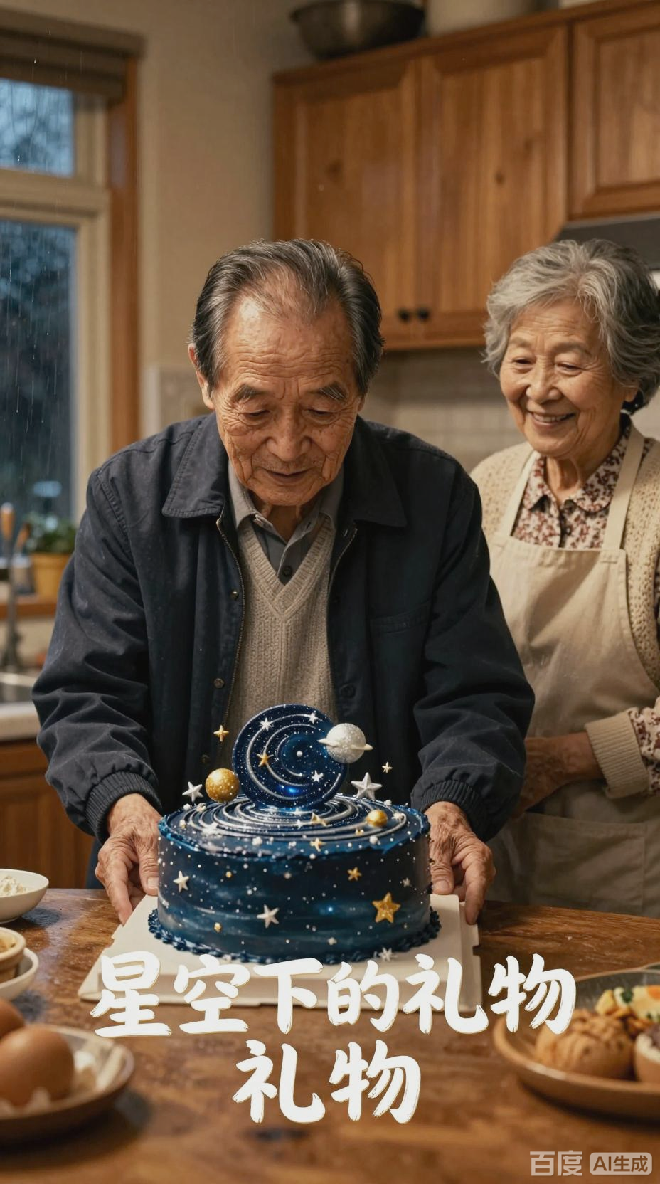 星空蛋糕下的温情与成长