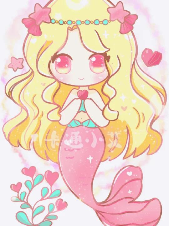 十二星座美人鱼公主 白羊座卡通画