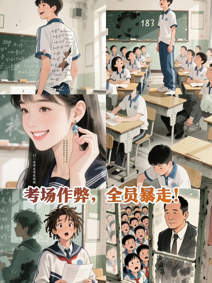 肌肉男后背写满答案，考官竟在桌底找橡皮？这波作弊操作绝了