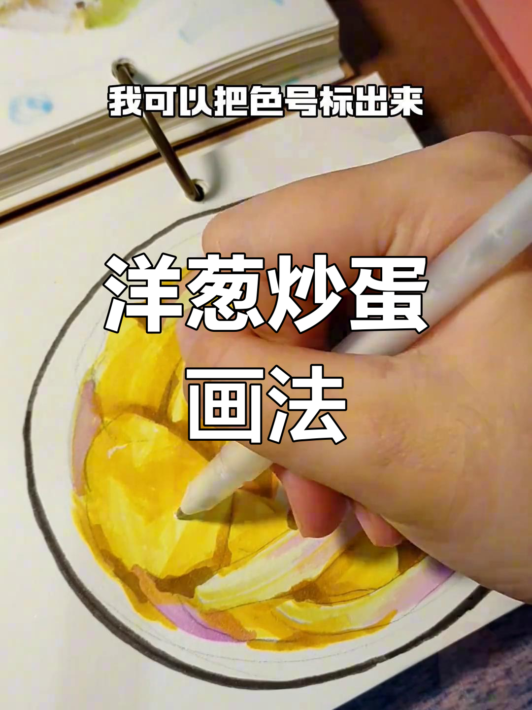 洋葱炒鸡蛋的简单速写,画出自己的食谱