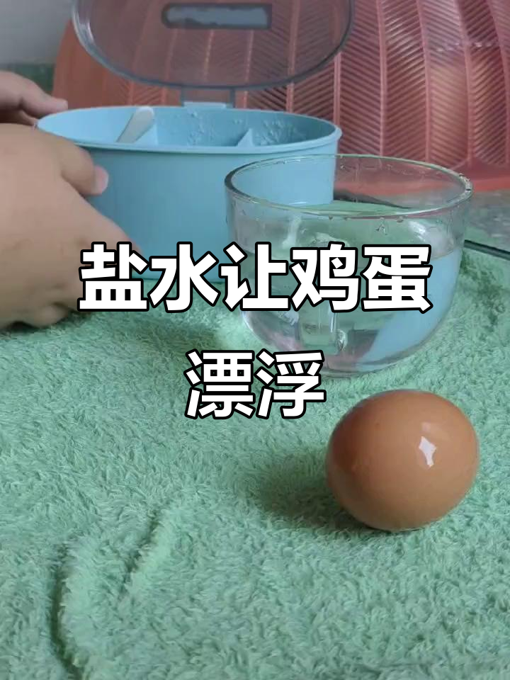 盐水的密度大于鸡蛋,让鸡蛋浮起来的小实验