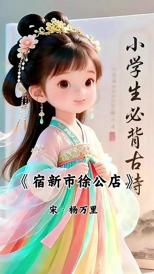 《宿新市徐公店》启蒙古诗动画《宿新市徐公店》启蒙古诗动画 篱落疏疏一径深，树头新绿未成阴。