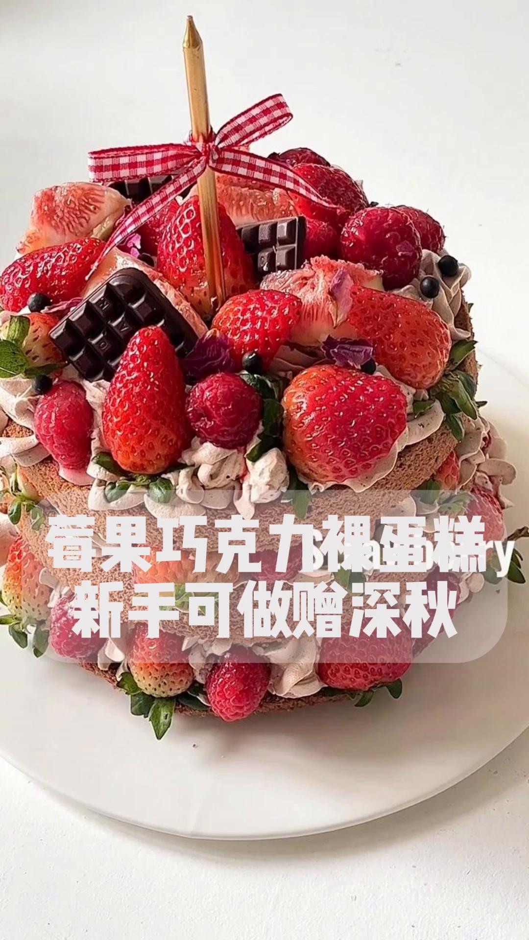 莓果巧克力裸蛋糕,新手可做赠深秋