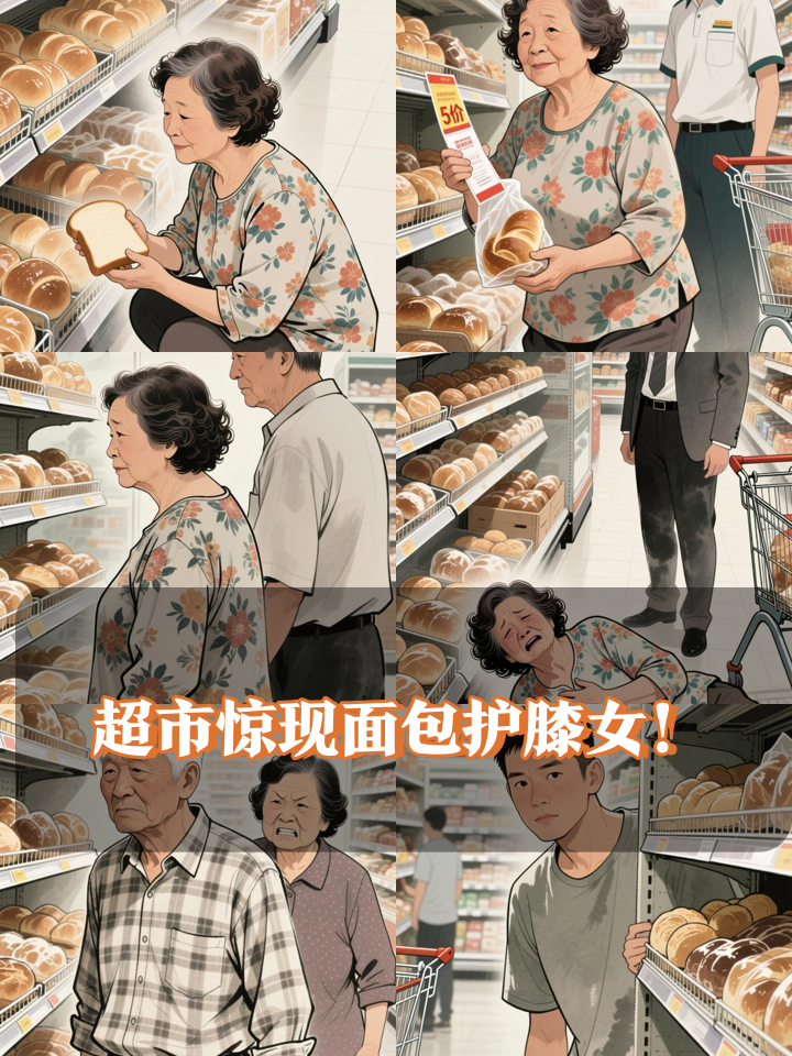大妈用面包当护膝挑货，下一秒全场傻眼
