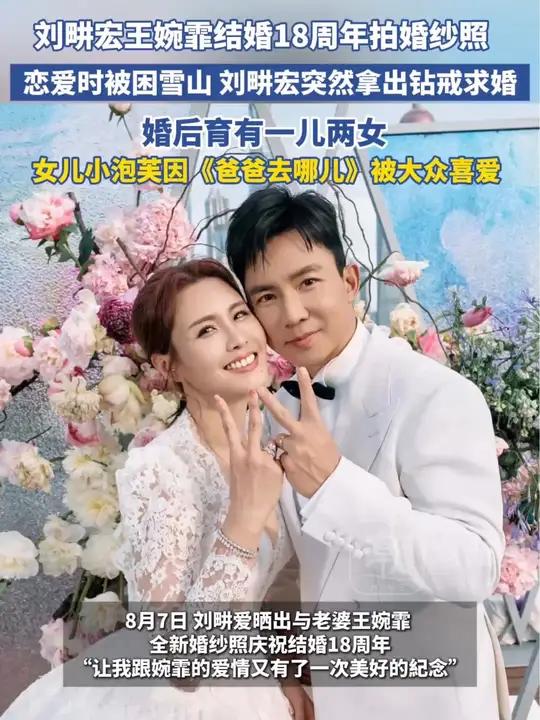 刘畊宏王婉霏结婚18周年拍全新婚纱照
