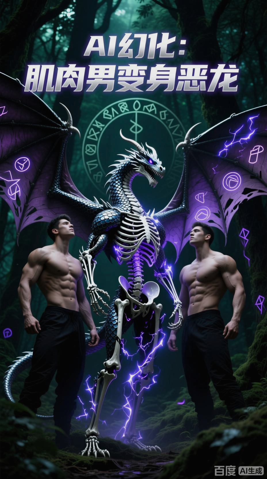 AI人变龙：肌肉男合体恶龙