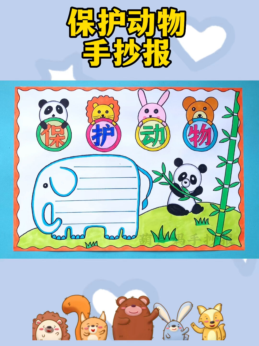 保护动物手抄报
