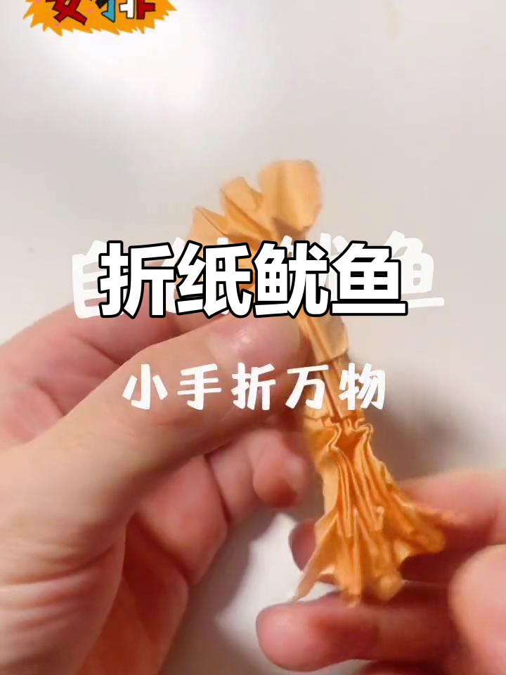折纸乌贼教程,轻松学会墨斗鱼造型