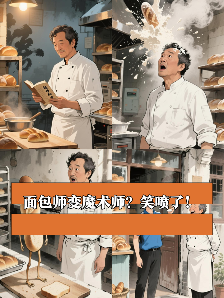 迷糊面包师错拿魔术书,把面包房变成马戏团!