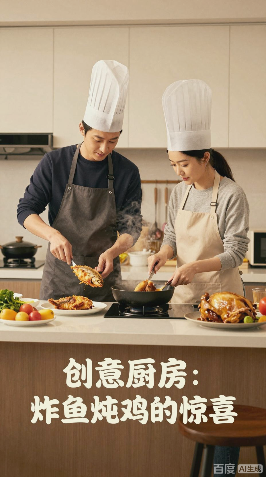 炸鱼炖鸡,创意菜获好评