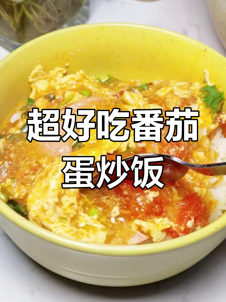 番茄鸡蛋火腿盖浇饭,简单又美味!