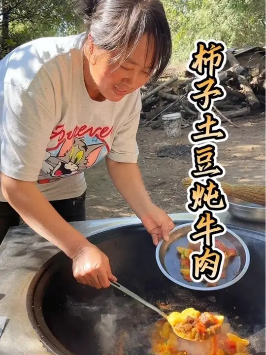 婆婆做的西红柿土豆炖牛肉太好吃！拌米饭超满足