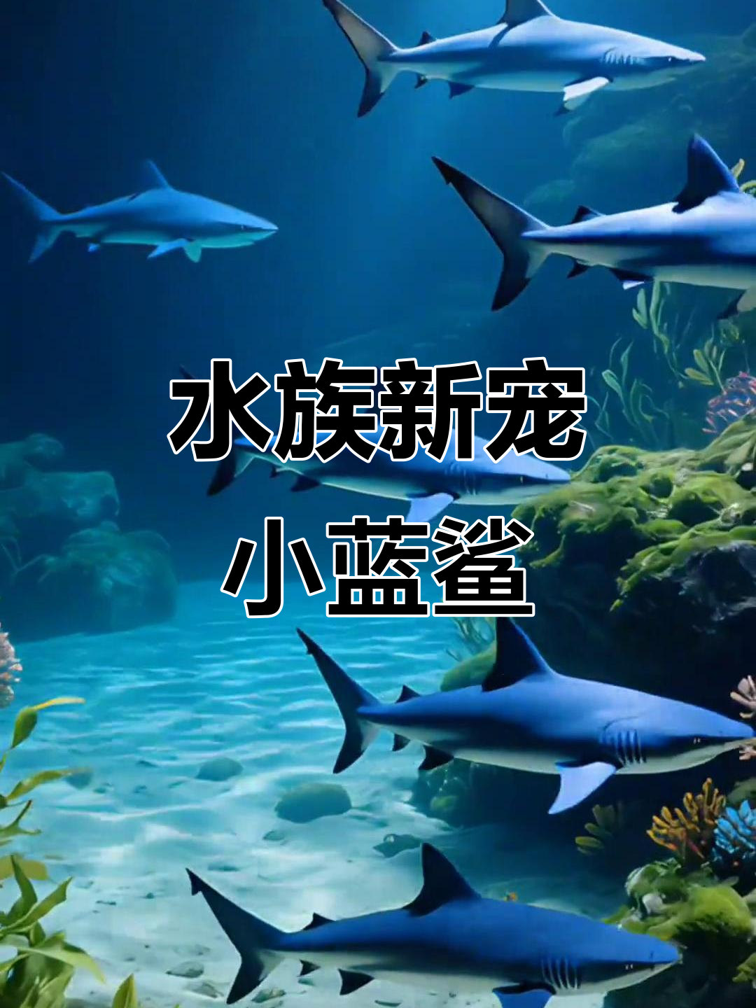 小蓝鲨，优雅游动，轻松打造水族箱的独特风景